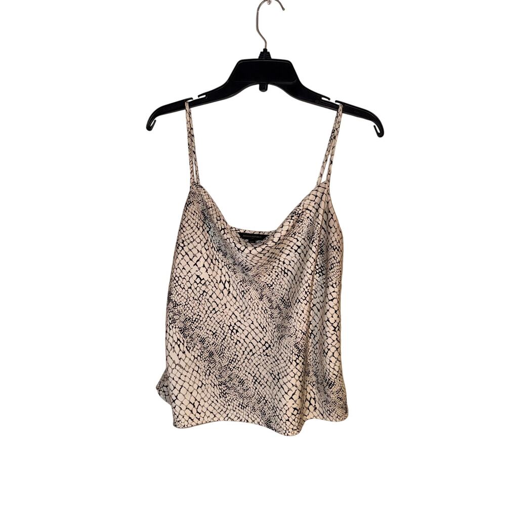 Banana Republic Petite M Snakeskin Cowl Neck Satin Camisole Tank Top